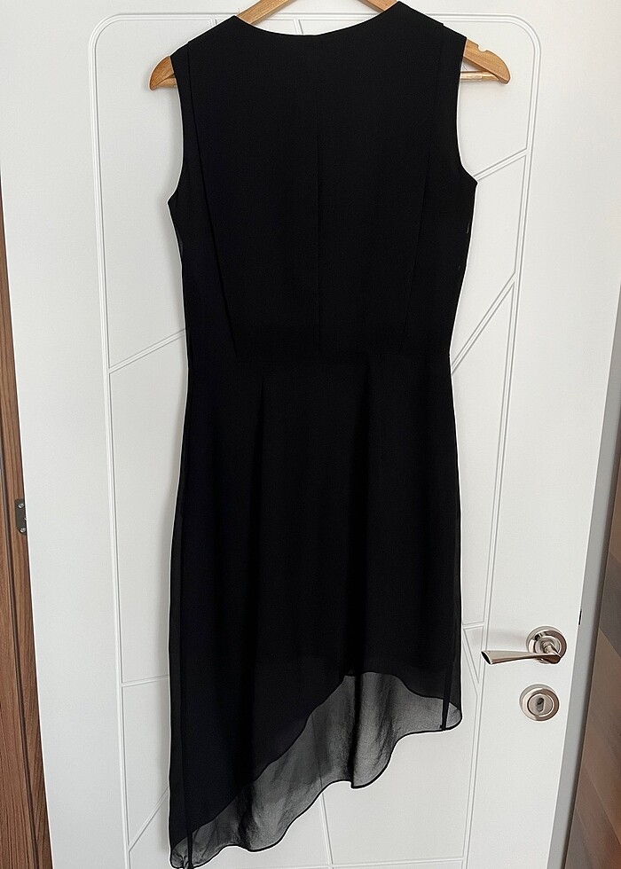 Random marka siyah asimetrik kesim elbise - Görsel 2