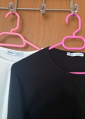 Bershka ikili basic crop tişört
