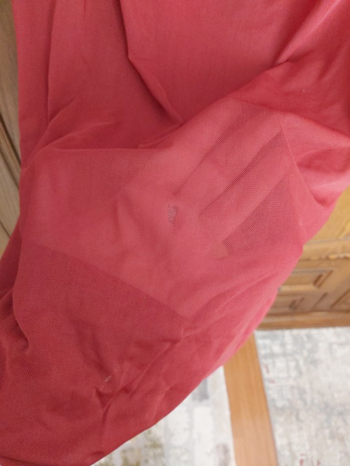 Bordo Drapeli Uzun Kadın Elbise - Görsel 4