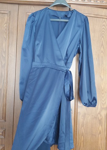 Parlak Mavi Midi Kadın Mezuniyet Elbisesi - Görsel 3