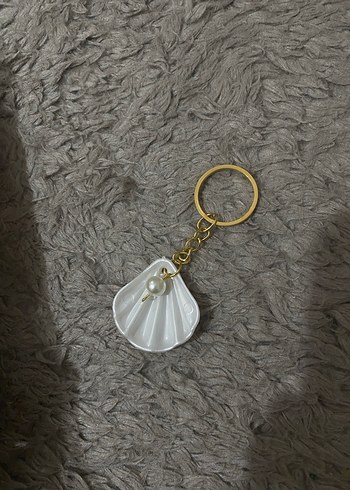 Beden Beyaz Boncuklu Deniz Kabuğu Anahtarlık 25 adet