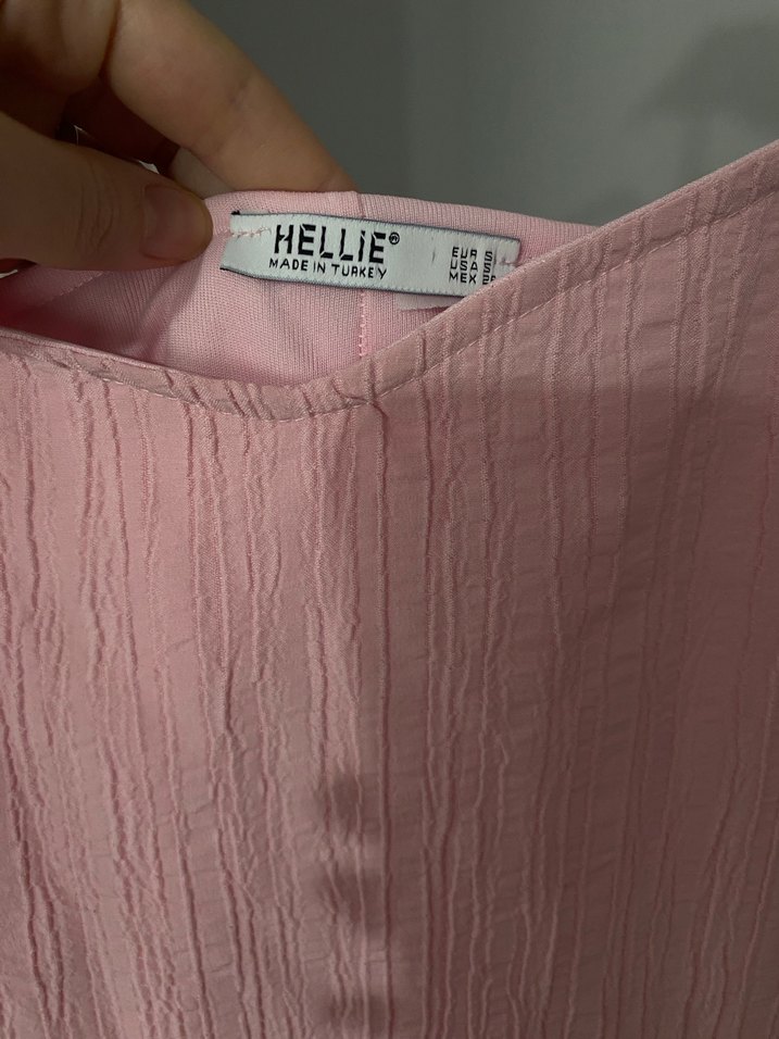 Pembe Keten Askılı Uzun Salaş Elbise - Görsel 2