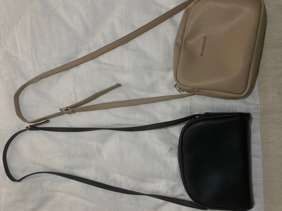 Siyah ve bej kadın çanta - Görsel 5