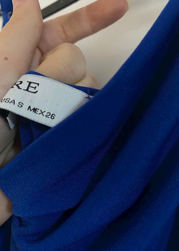 Lacivert Drapeli Uzun Kadın Elbise - Görsel 4