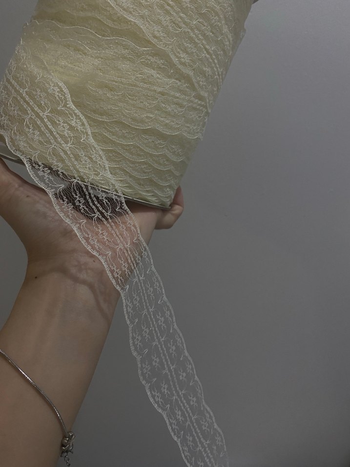 Krem Renkli Bohem Dantel Kurdele - Görsel 2