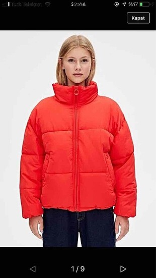 Pull and Bear Pull and bear kırmızı mont