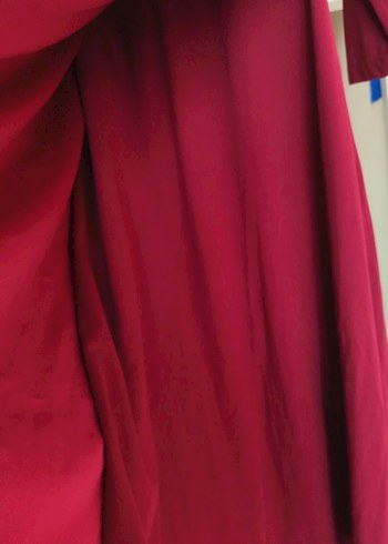 Uzun Boy Bordo Nakışlı Kadın Abiye - Görsel 4