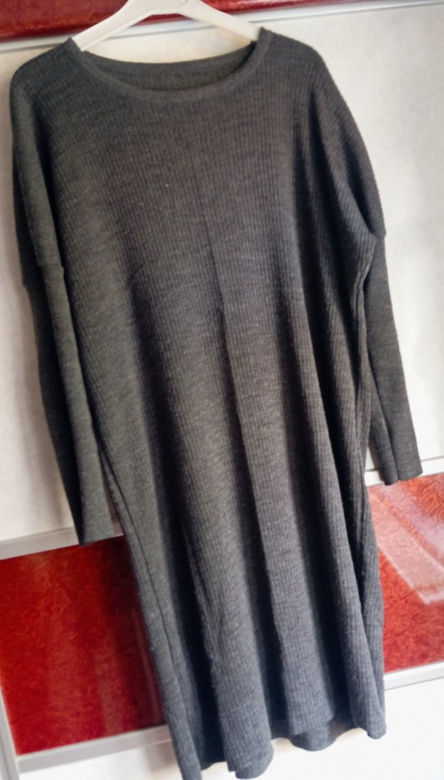 Gri Yünlü Uzun Triko tunik - Görsel 2