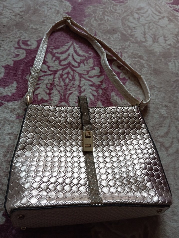 Gri Desenli Tokalı Kadın Çanta - Görsel 2