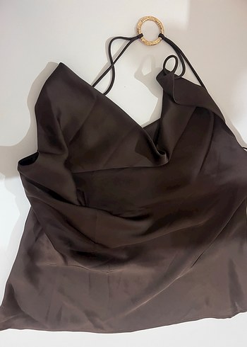 Kahverengi Drapeli Kadın Wrap - Görsel 3