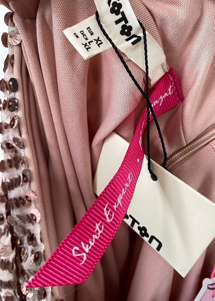 Pul payet krem kiloş etek - Görsel 3