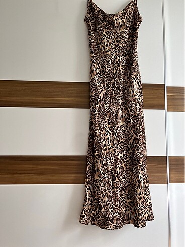LC Waikiki Leopar saten elbise yeni