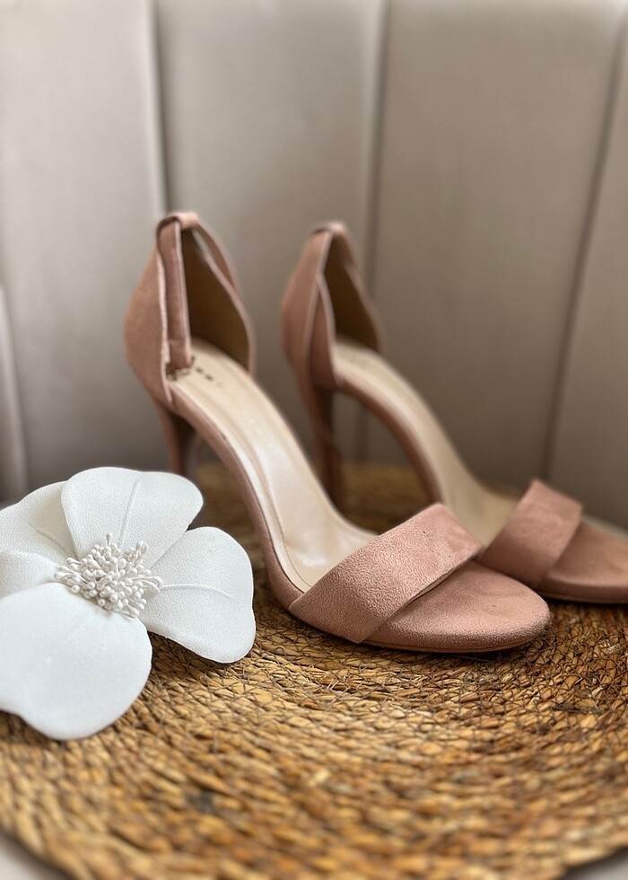 Nude numuk topuklu sandalet - Görsel 2