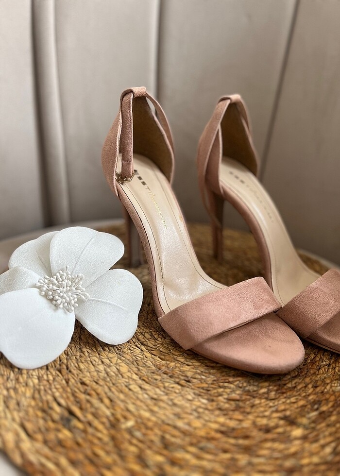 Nude numuk topuklu sandalet - Görsel 5