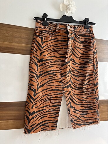 m Beden Zebra kahve jean etek