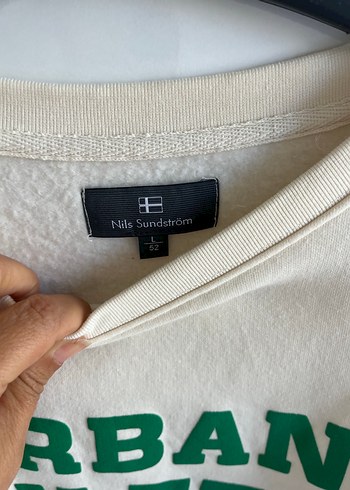 m Beden Beyaz Baskılı Oversize Sweatshirt
