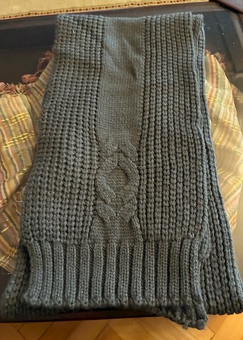 Gri Örgü Eldiven ve Bere Atkı Seti - Görsel 6