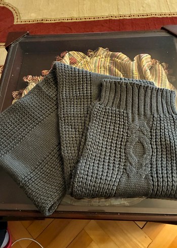 Gri Örgü Eldiven ve Bere Atkı Seti - Görsel 5