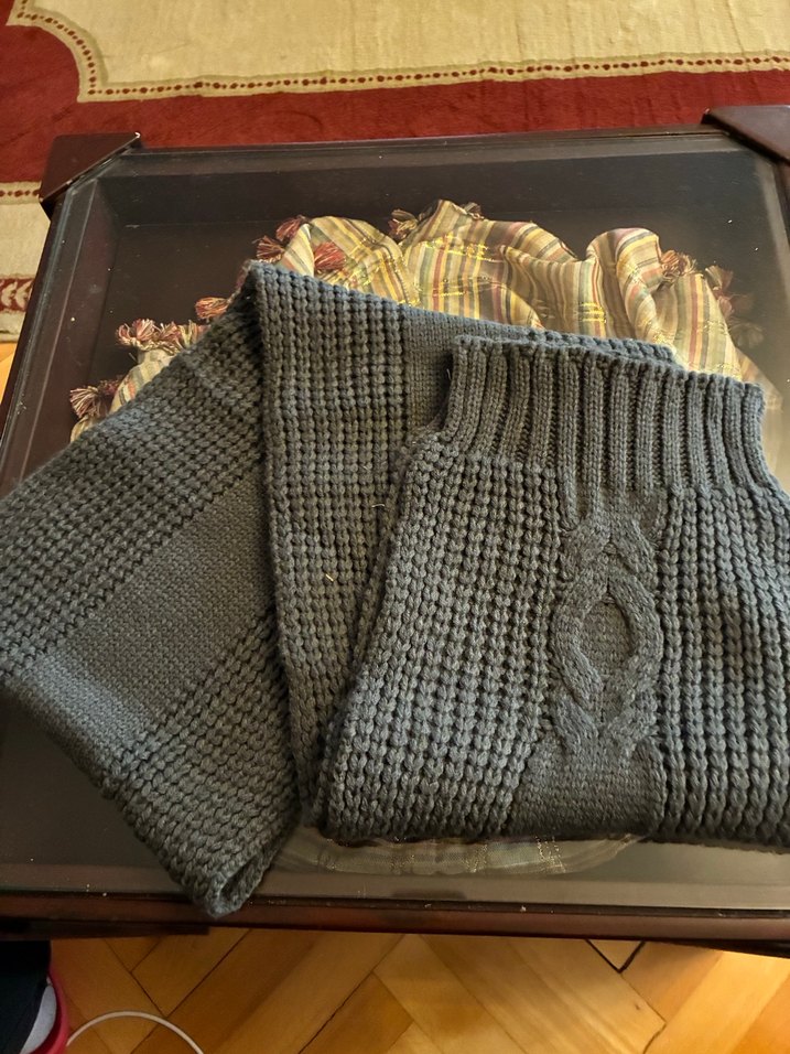 Gri Örgü Eldiven ve Bere Atkı Seti - Görsel 5