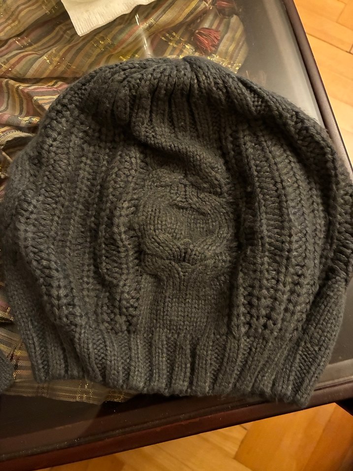 Gri Örgü Eldiven ve Bere Atkı Seti - Görsel 4