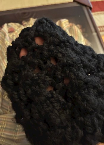Siyah Örgü Yün Kadın Bere - Görsel 2