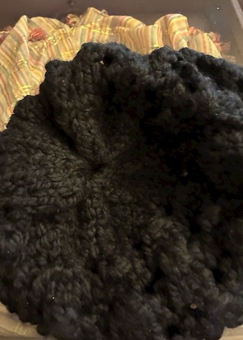 Siyah Örgü Yün Kadın Bere - Görsel 4