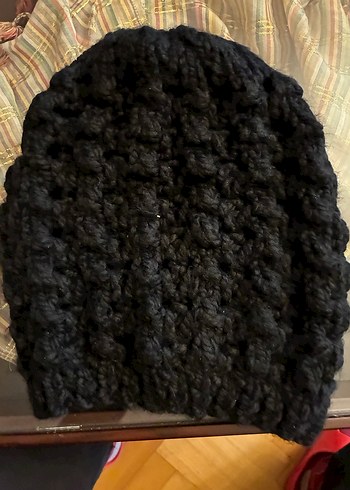 Siyah Örgü Yün Kadın Bere - Görsel 3