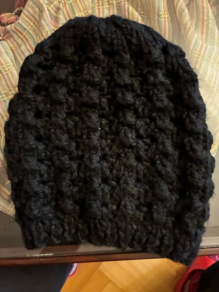 Siyah Örgü Yün Kadın Bere - Görsel 3