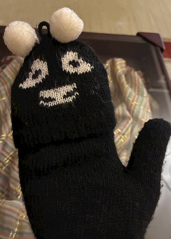 Siyah Örgü Goth Parmaksız Eldivenler - Görsel 6