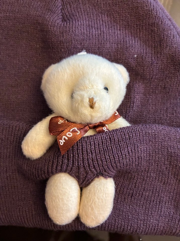 Mor Ayıcık Detaylı Bere - Görsel 2