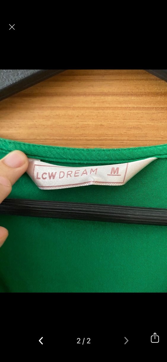 Kadın Yeşil V Yaka Kısa Kollu Bluz - Görsel 2