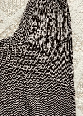 Gri Midi Kumaş Kadın Pantolon - Görsel 3