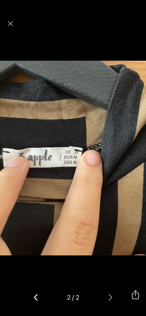 Kahverengi Baskılı Uzun Kollu Boğazlı Bluz - Görsel 2