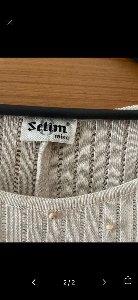 Bej Bohem Uzun Kollu Kadın Keten Kazak - Görsel 2