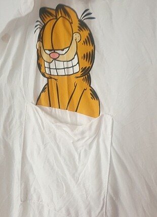 xxl Beden Beyaz,garfield baskılı gömlek