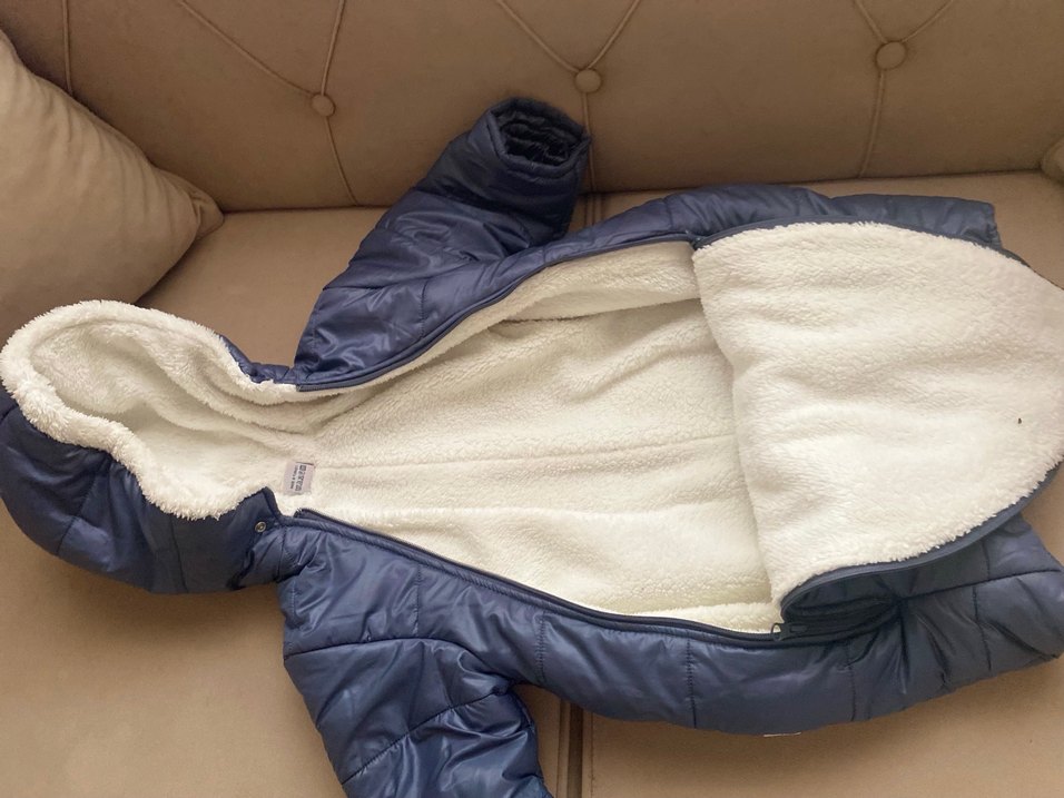 Gri Fermuarlı Bebek Unisex Tulumu - Görsel 2