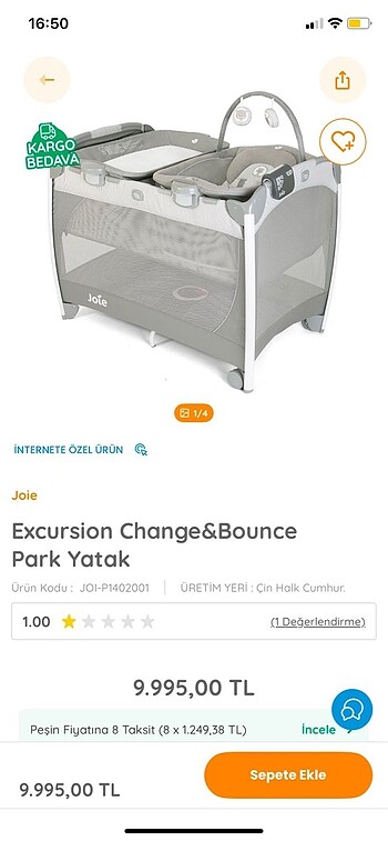 Ünlü marka Bebek beşiğimiz