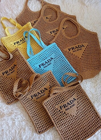 Beden Prada model el örgüsü çanta