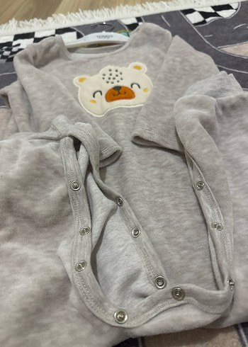 Lcwaikiki Gri Uzun Kollu Örme Bebek Tulum - Görsel 3