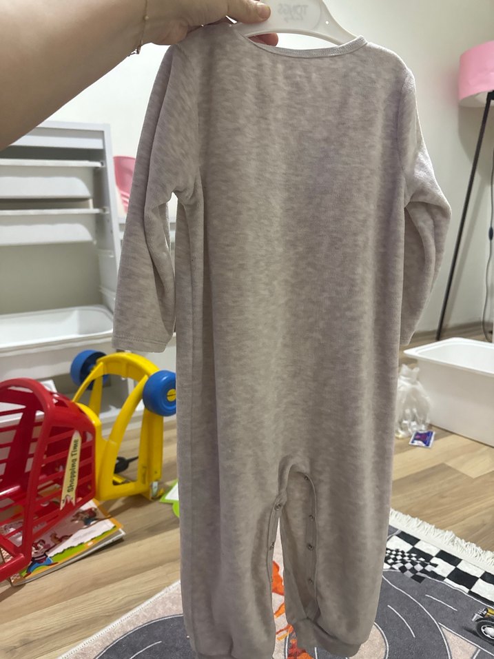 Lcwaikiki Gri Uzun Kollu Örme Bebek Tulum - Görsel 4