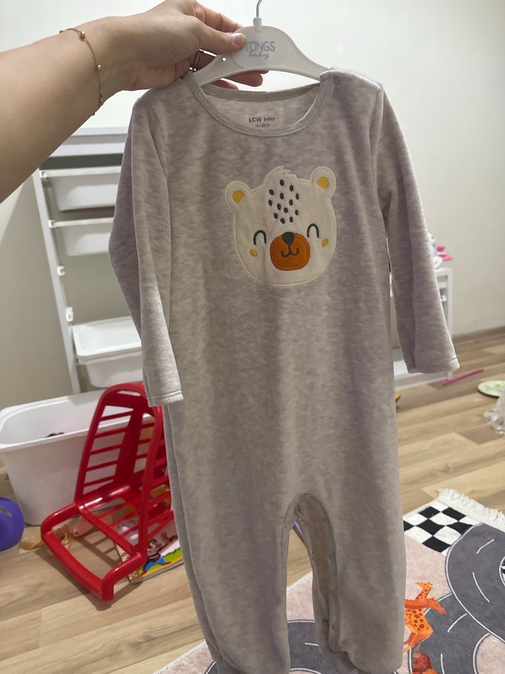 Lcwaikiki Gri Uzun Kollu Örme Bebek Tulum - Görsel 5