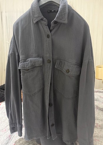 LTB Gri Keten Düğmeli Kadın Gömlek - Görsel 7