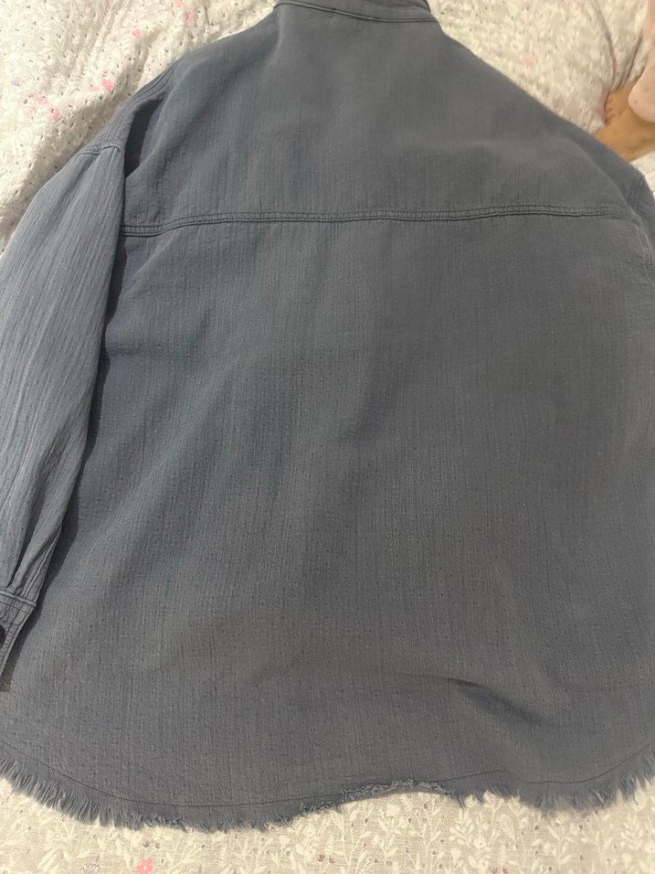 LTB Gri Keten Düğmeli Kadın Gömlek - Görsel 4