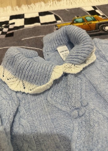 Triko Bebe mavisi Örgü Bebek Kız Takımı Uzun Kollu - Görsel 4