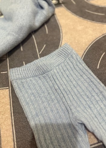 Triko Bebe mavisi Örgü Bebek Kız Takımı Uzun Kollu - Görsel 8