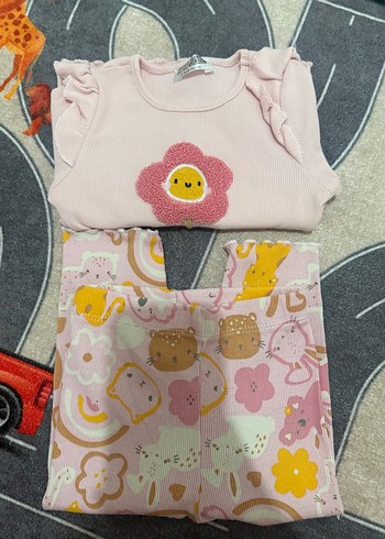 Hellobaby Pembe Fırfırlı Uzun Kollu Bebek Kız Takımı - Görsel 8