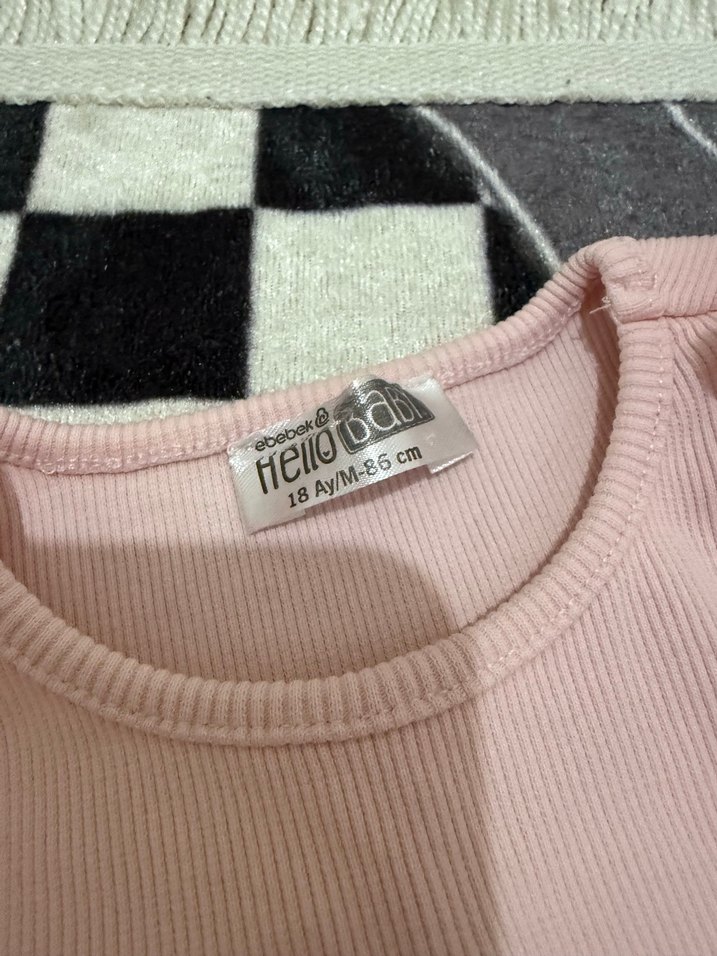 Hellobaby Pembe Fırfırlı Uzun Kollu Bebek Kız Takımı - Görsel 2