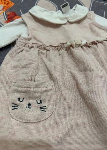 Uzun Kollu Örme Kız Bebek Elbise - Görsel 2