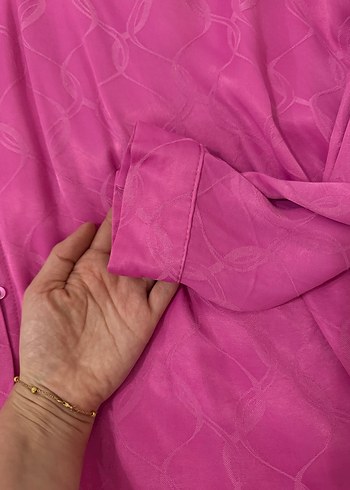 Pembe Düğmeli Kadın Gömlek - Görsel 4