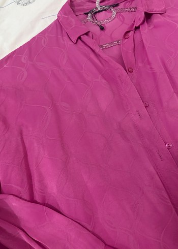 Pembe Düğmeli Kadın Gömlek - Görsel 3